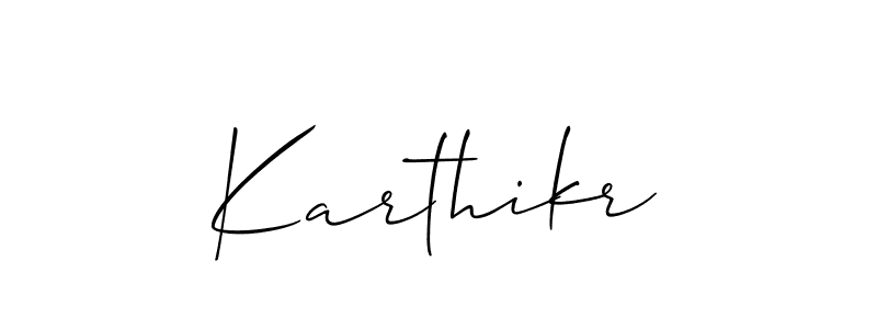 Make a beautiful signature design for name Karthikr. With this signature (Allison_Script) style, you can create a handwritten signature for free. Karthikr signature style 2 images and pictures png