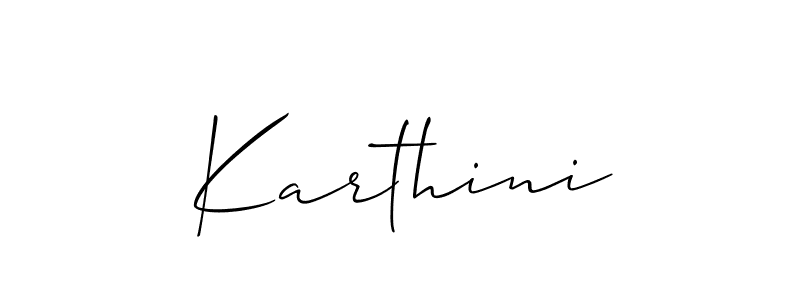 How to make Karthini signature? Allison_Script is a professional autograph style. Create handwritten signature for Karthini name. Karthini signature style 2 images and pictures png