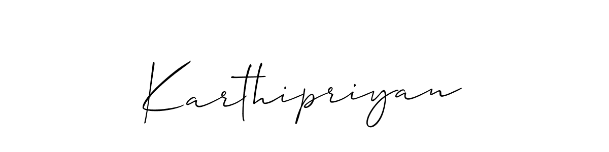 Also You can easily find your signature by using the search form. We will create Karthipriyan name handwritten signature images for you free of cost using Allison_Script sign style. Karthipriyan signature style 2 images and pictures png