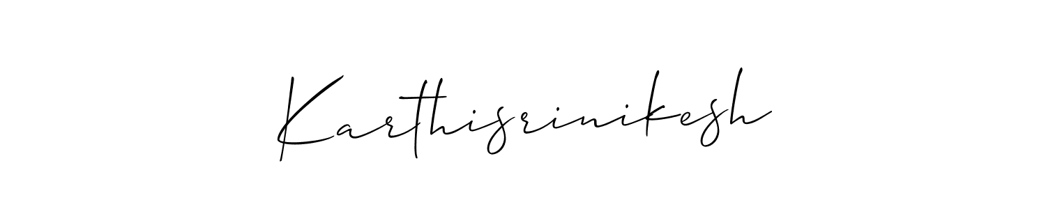 Design your own signature with our free online signature maker. With this signature software, you can create a handwritten (Allison_Script) signature for name Karthisrinikesh. Karthisrinikesh signature style 2 images and pictures png