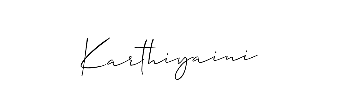 You should practise on your own different ways (Allison_Script) to write your name (Karthiyaini) in signature. don't let someone else do it for you. Karthiyaini signature style 2 images and pictures png