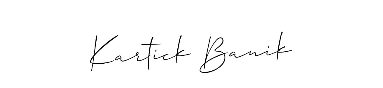 Similarly Allison_Script is the best handwritten signature design. Signature creator online .You can use it as an online autograph creator for name Kartick Banik. Kartick Banik signature style 2 images and pictures png