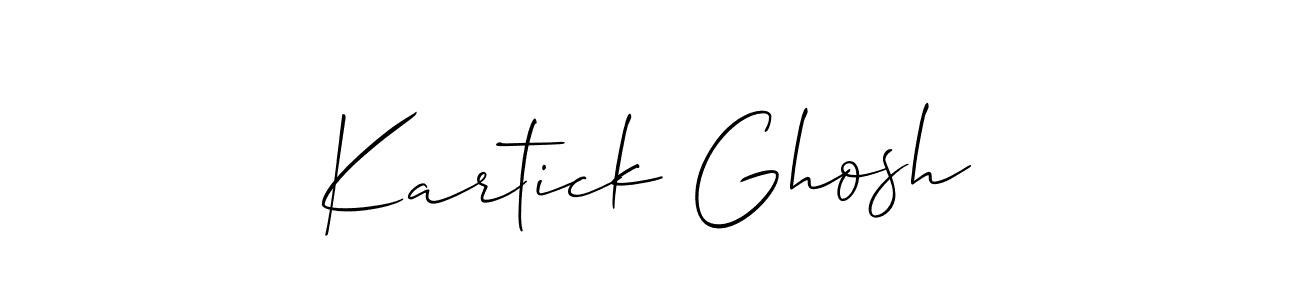 Create a beautiful signature design for name Kartick Ghosh. With this signature (Allison_Script) fonts, you can make a handwritten signature for free. Kartick Ghosh signature style 2 images and pictures png