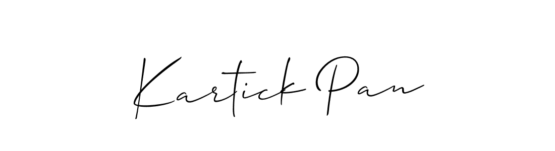 Make a beautiful signature design for name Kartick Pan. With this signature (Allison_Script) style, you can create a handwritten signature for free. Kartick Pan signature style 2 images and pictures png