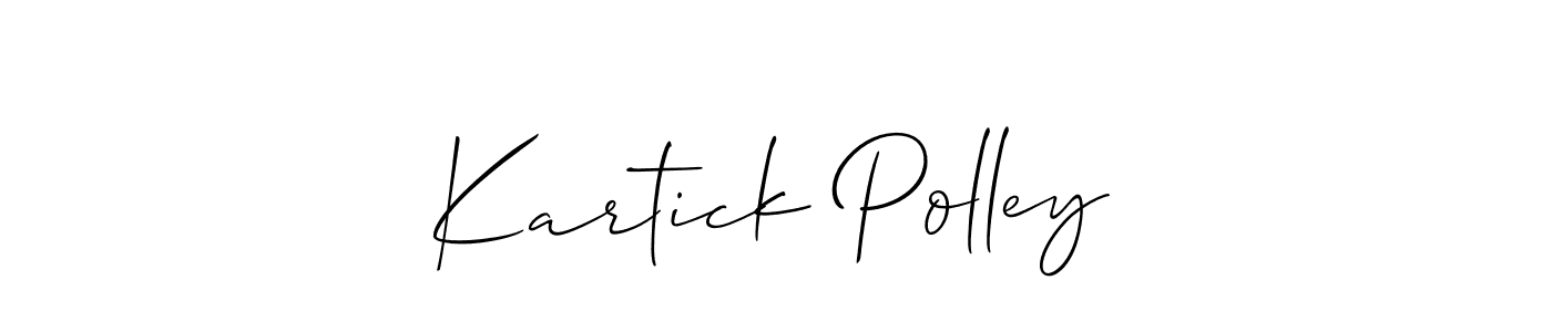 The best way (Allison_Script) to make a short signature is to pick only two or three words in your name. The name Kartick Polley include a total of six letters. For converting this name. Kartick Polley signature style 2 images and pictures png