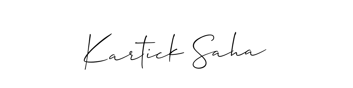 You should practise on your own different ways (Allison_Script) to write your name (Kartick Saha) in signature. don't let someone else do it for you. Kartick Saha signature style 2 images and pictures png