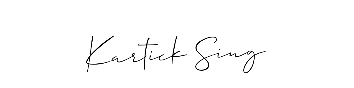 Make a short Kartick Sing signature style. Manage your documents anywhere anytime using Allison_Script. Create and add eSignatures, submit forms, share and send files easily. Kartick Sing signature style 2 images and pictures png