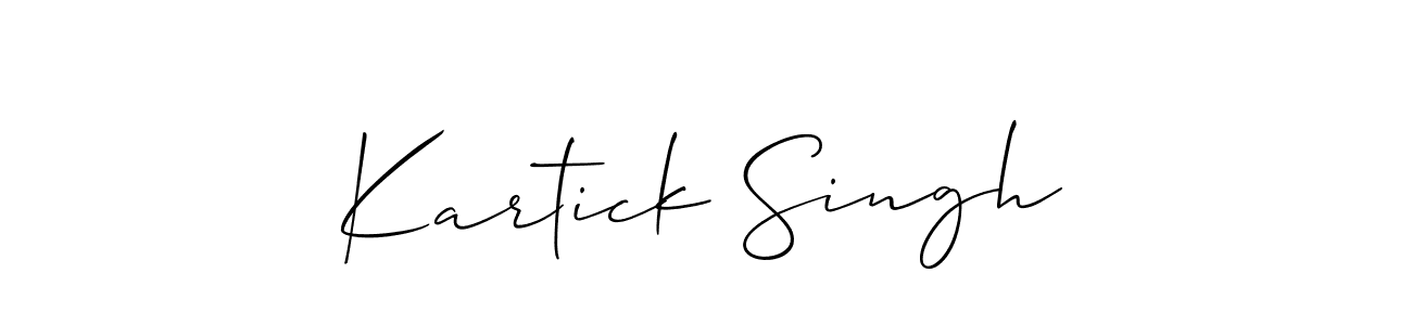 It looks lik you need a new signature style for name Kartick Singh. Design unique handwritten (Allison_Script) signature with our free signature maker in just a few clicks. Kartick Singh signature style 2 images and pictures png