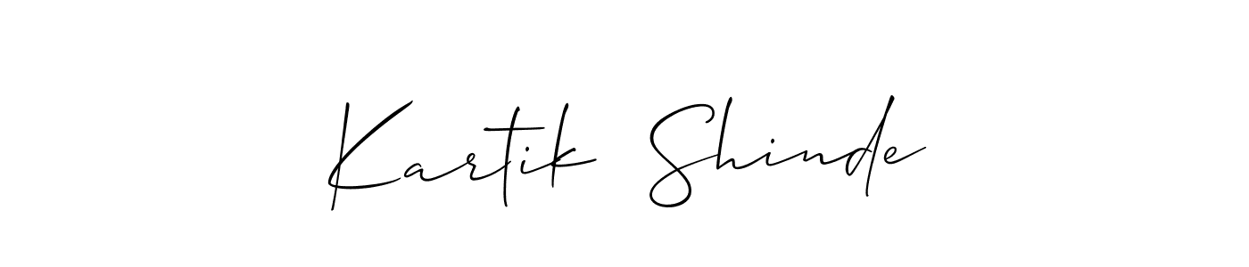 How to make Kartik  Shinde name signature. Use Allison_Script style for creating short signs online. This is the latest handwritten sign. Kartik  Shinde signature style 2 images and pictures png
