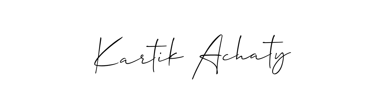 Use a signature maker to create a handwritten signature online. With this signature software, you can design (Allison_Script) your own signature for name Kartik Achaty. Kartik Achaty signature style 2 images and pictures png