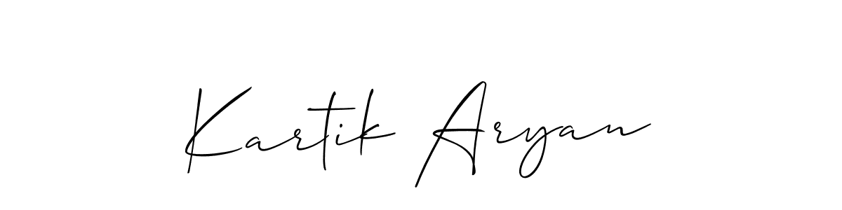 Allison_Script is a professional signature style that is perfect for those who want to add a touch of class to their signature. It is also a great choice for those who want to make their signature more unique. Get Kartik Aryan name to fancy signature for free. Kartik Aryan signature style 2 images and pictures png