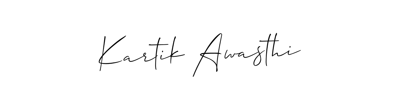 if you are searching for the best signature style for your name Kartik Awasthi. so please give up your signature search. here we have designed multiple signature styles  using Allison_Script. Kartik Awasthi signature style 2 images and pictures png