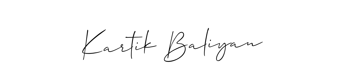 How to Draw Kartik Baliyan signature style? Allison_Script is a latest design signature styles for name Kartik Baliyan. Kartik Baliyan signature style 2 images and pictures png