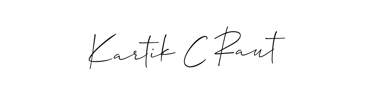 You should practise on your own different ways (Allison_Script) to write your name (Kartik C Raut) in signature. don't let someone else do it for you. Kartik C Raut signature style 2 images and pictures png