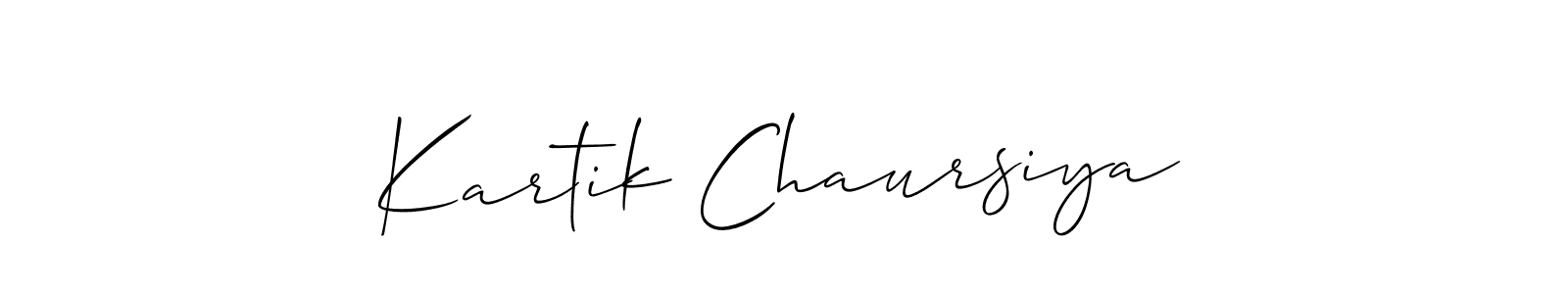 if you are searching for the best signature style for your name Kartik Chaursiya. so please give up your signature search. here we have designed multiple signature styles  using Allison_Script. Kartik Chaursiya signature style 2 images and pictures png