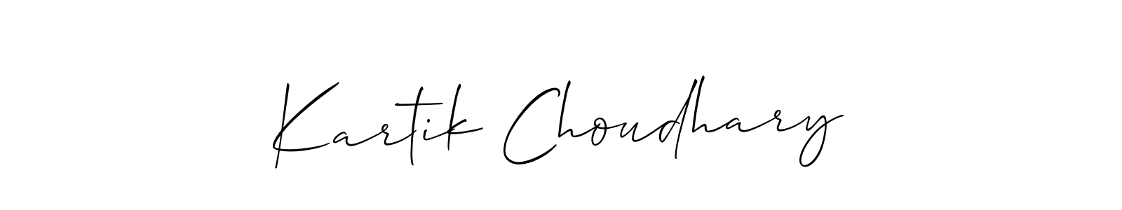 Make a beautiful signature design for name Kartik Choudhary. With this signature (Allison_Script) style, you can create a handwritten signature for free. Kartik Choudhary signature style 2 images and pictures png