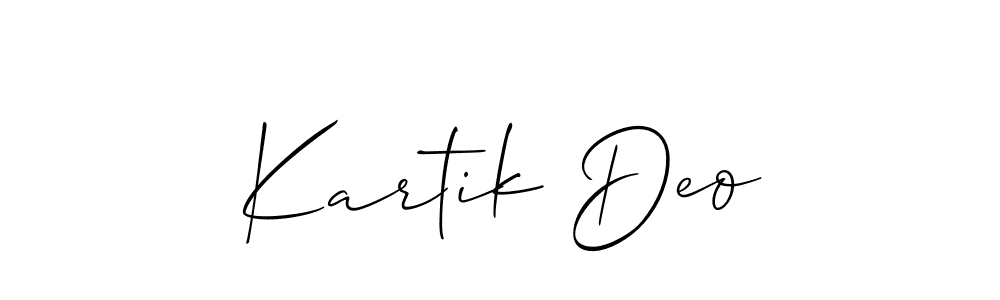 How to make Kartik Deo signature? Allison_Script is a professional autograph style. Create handwritten signature for Kartik Deo name. Kartik Deo signature style 2 images and pictures png
