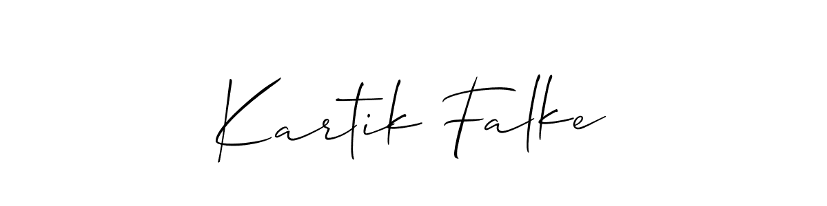 The best way (Allison_Script) to make a short signature is to pick only two or three words in your name. The name Kartik Falke include a total of six letters. For converting this name. Kartik Falke signature style 2 images and pictures png