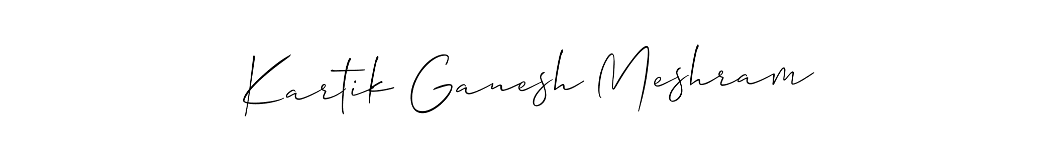 How to Draw Kartik Ganesh Meshram signature style? Allison_Script is a latest design signature styles for name Kartik Ganesh Meshram. Kartik Ganesh Meshram signature style 2 images and pictures png
