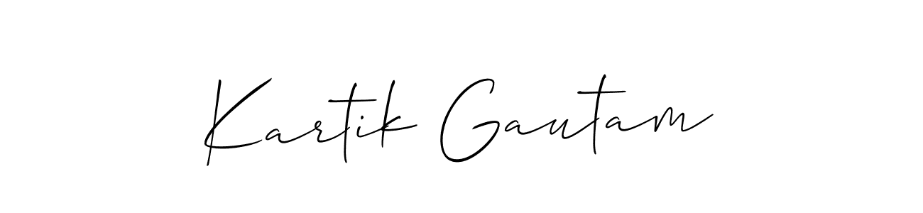 The best way (Allison_Script) to make a short signature is to pick only two or three words in your name. The name Kartik Gautam include a total of six letters. For converting this name. Kartik Gautam signature style 2 images and pictures png