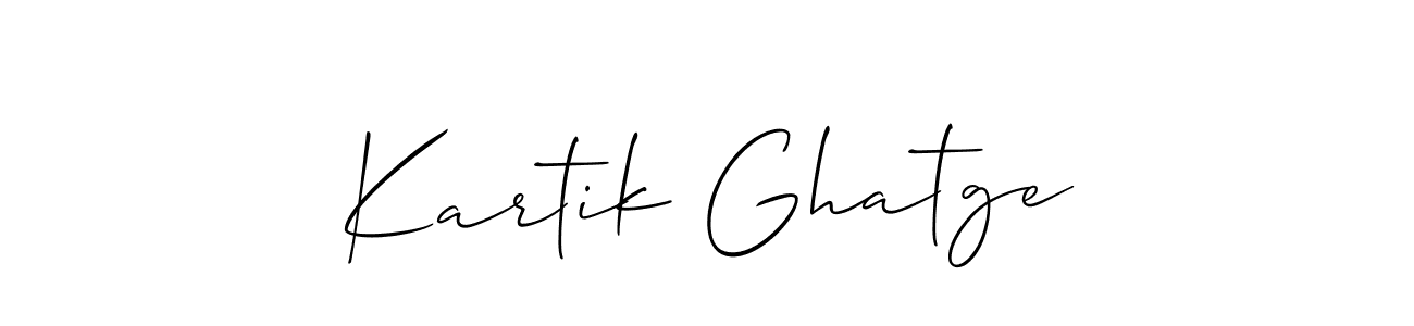 How to make Kartik Ghatge name signature. Use Allison_Script style for creating short signs online. This is the latest handwritten sign. Kartik Ghatge signature style 2 images and pictures png