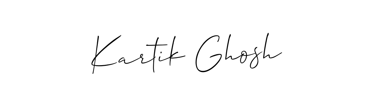 How to make Kartik Ghosh name signature. Use Allison_Script style for creating short signs online. This is the latest handwritten sign. Kartik Ghosh signature style 2 images and pictures png