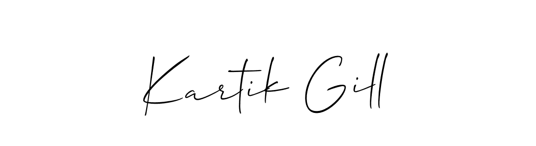 Kartik Gill stylish signature style. Best Handwritten Sign (Allison_Script) for my name. Handwritten Signature Collection Ideas for my name Kartik Gill. Kartik Gill signature style 2 images and pictures png