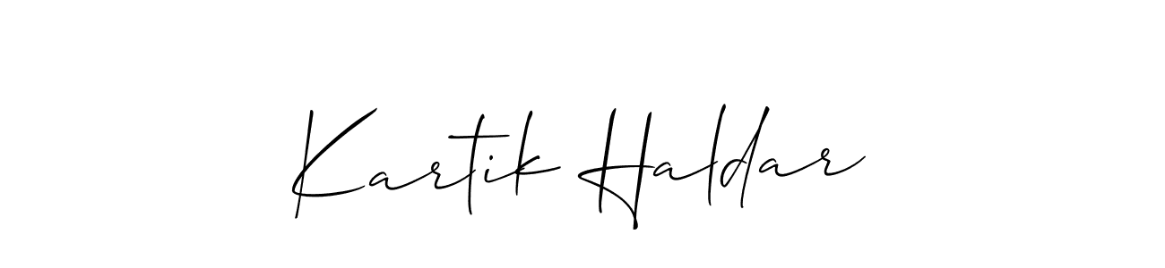 This is the best signature style for the Kartik Haldar name. Also you like these signature font (Allison_Script). Mix name signature. Kartik Haldar signature style 2 images and pictures png