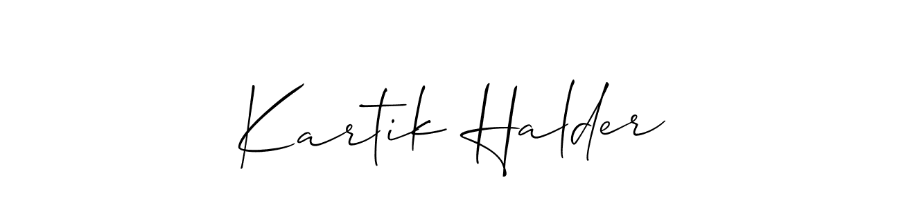 Use a signature maker to create a handwritten signature online. With this signature software, you can design (Allison_Script) your own signature for name Kartik Halder. Kartik Halder signature style 2 images and pictures png