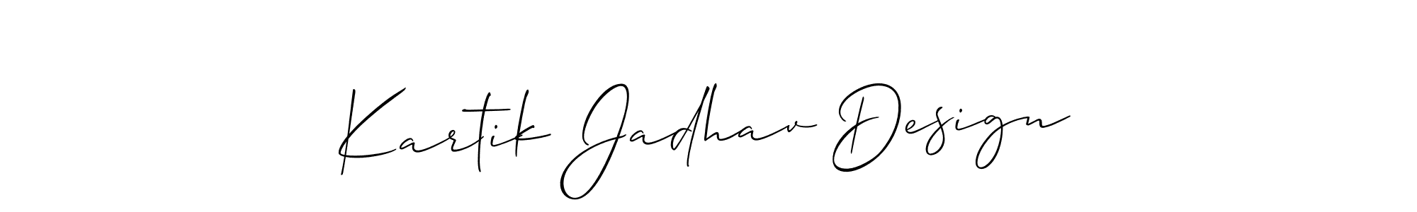 if you are searching for the best signature style for your name Kartik Jadhav Design. so please give up your signature search. here we have designed multiple signature styles  using Allison_Script. Kartik Jadhav Design signature style 2 images and pictures png
