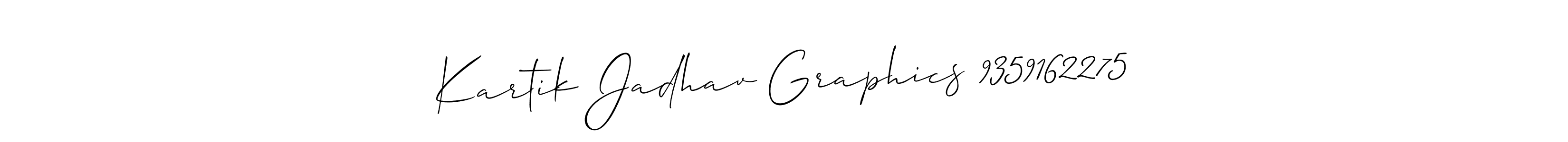 Make a short Kartik Jadhav Graphics 9359162275 signature style. Manage your documents anywhere anytime using Allison_Script. Create and add eSignatures, submit forms, share and send files easily. Kartik Jadhav Graphics 9359162275 signature style 2 images and pictures png