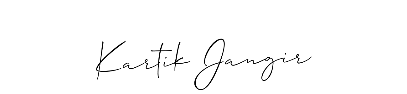 You should practise on your own different ways (Allison_Script) to write your name (Kartik Jangir) in signature. don't let someone else do it for you. Kartik Jangir signature style 2 images and pictures png