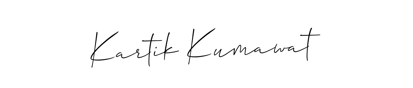 How to make Kartik Kumawat name signature. Use Allison_Script style for creating short signs online. This is the latest handwritten sign. Kartik Kumawat signature style 2 images and pictures png