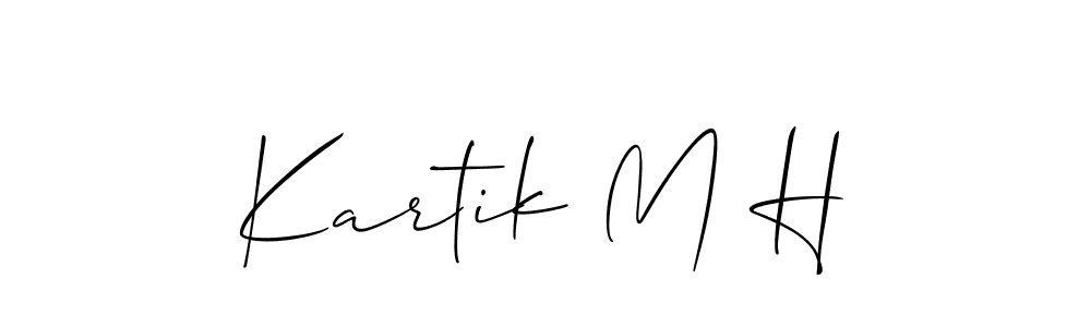 Similarly Allison_Script is the best handwritten signature design. Signature creator online .You can use it as an online autograph creator for name Kartik M H. Kartik M H signature style 2 images and pictures png