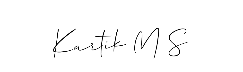 Create a beautiful signature design for name Kartik M S. With this signature (Allison_Script) fonts, you can make a handwritten signature for free. Kartik M S signature style 2 images and pictures png