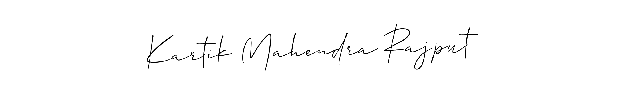 How to make Kartik Mahendra Rajput name signature. Use Allison_Script style for creating short signs online. This is the latest handwritten sign. Kartik Mahendra Rajput signature style 2 images and pictures png