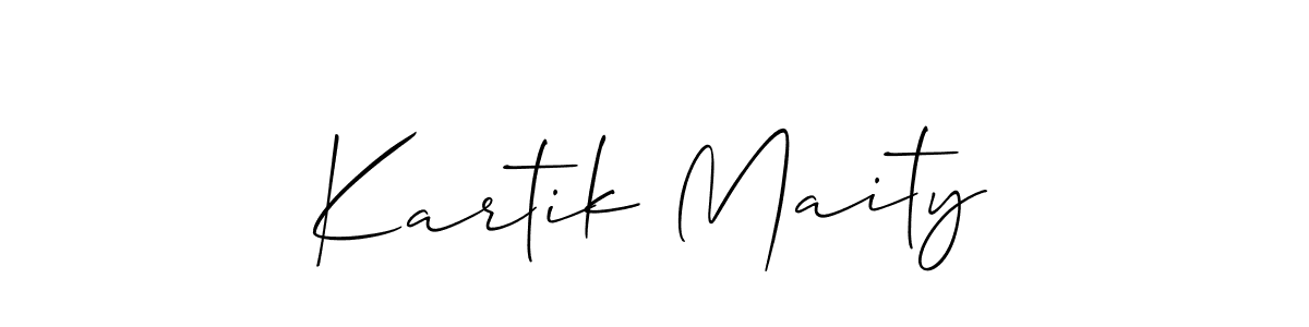 The best way (Allison_Script) to make a short signature is to pick only two or three words in your name. The name Kartik Maity include a total of six letters. For converting this name. Kartik Maity signature style 2 images and pictures png