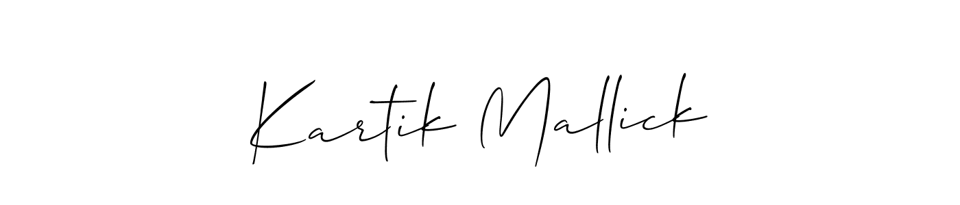 Make a short Kartik Mallick signature style. Manage your documents anywhere anytime using Allison_Script. Create and add eSignatures, submit forms, share and send files easily. Kartik Mallick signature style 2 images and pictures png