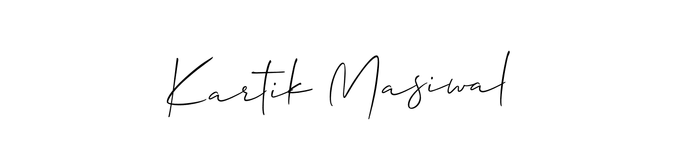Also we have Kartik Masiwal name is the best signature style. Create professional handwritten signature collection using Allison_Script autograph style. Kartik Masiwal signature style 2 images and pictures png