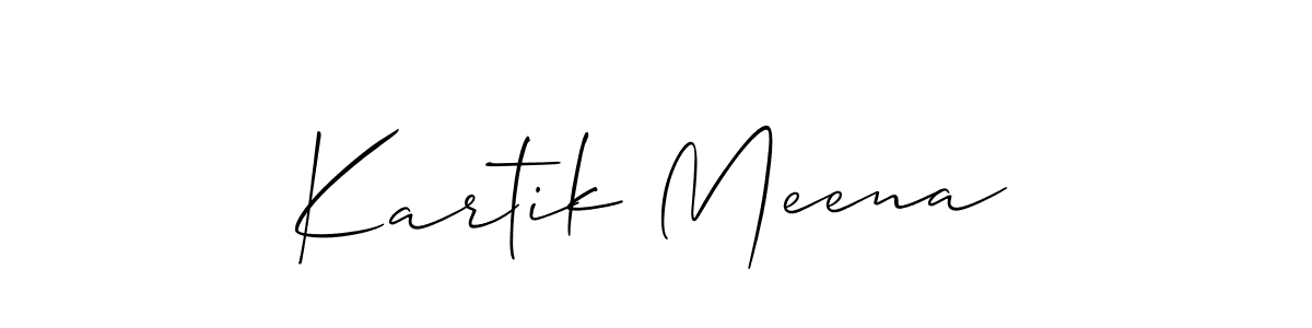 Use a signature maker to create a handwritten signature online. With this signature software, you can design (Allison_Script) your own signature for name Kartik Meena. Kartik Meena signature style 2 images and pictures png