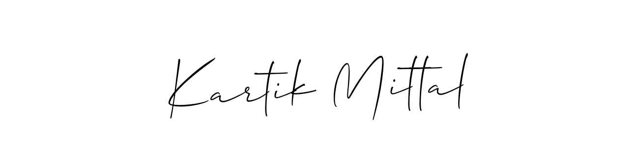 Also we have Kartik Mittal name is the best signature style. Create professional handwritten signature collection using Allison_Script autograph style. Kartik Mittal signature style 2 images and pictures png