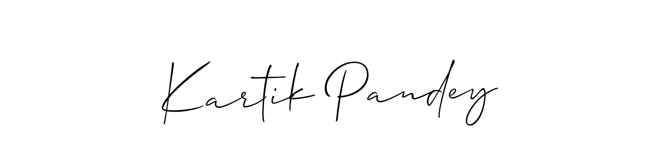 You should practise on your own different ways (Allison_Script) to write your name (Kartik Pandey) in signature. don't let someone else do it for you. Kartik Pandey signature style 2 images and pictures png