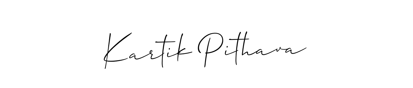 You can use this online signature creator to create a handwritten signature for the name Kartik Pithava. This is the best online autograph maker. Kartik Pithava signature style 2 images and pictures png