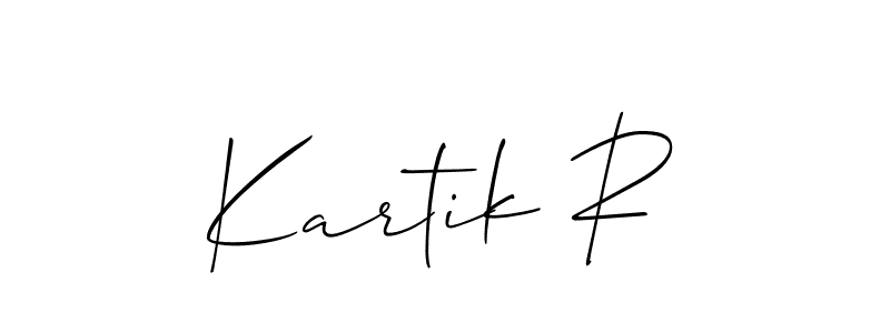 Create a beautiful signature design for name Kartik R. With this signature (Allison_Script) fonts, you can make a handwritten signature for free. Kartik R signature style 2 images and pictures png