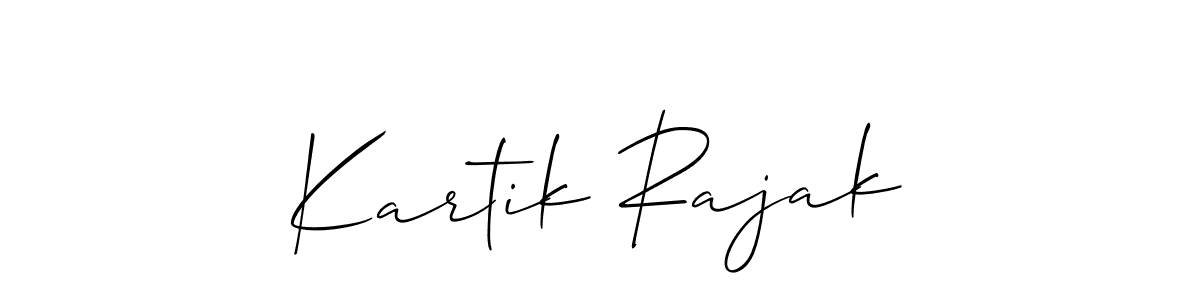 Create a beautiful signature design for name Kartik Rajak. With this signature (Allison_Script) fonts, you can make a handwritten signature for free. Kartik Rajak signature style 2 images and pictures png