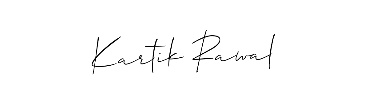 Design your own signature with our free online signature maker. With this signature software, you can create a handwritten (Allison_Script) signature for name Kartik Rawal. Kartik Rawal signature style 2 images and pictures png