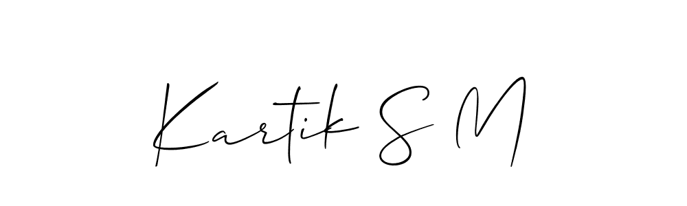 Also You can easily find your signature by using the search form. We will create Kartik S M name handwritten signature images for you free of cost using Allison_Script sign style. Kartik S M signature style 2 images and pictures png