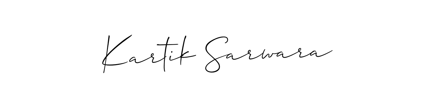 Also we have Kartik Sarwara name is the best signature style. Create professional handwritten signature collection using Allison_Script autograph style. Kartik Sarwara signature style 2 images and pictures png