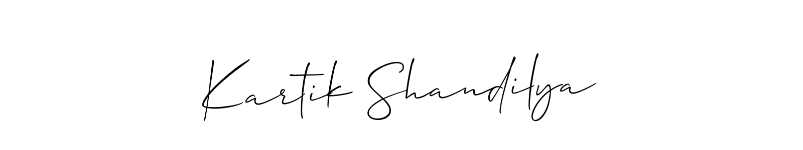 This is the best signature style for the Kartik Shandilya name. Also you like these signature font (Allison_Script). Mix name signature. Kartik Shandilya signature style 2 images and pictures png