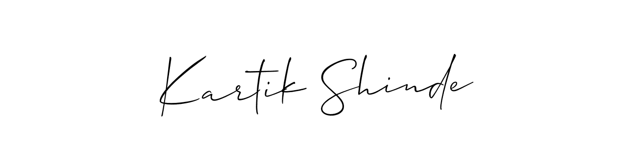 Design your own signature with our free online signature maker. With this signature software, you can create a handwritten (Allison_Script) signature for name Kartik Shinde. Kartik Shinde signature style 2 images and pictures png